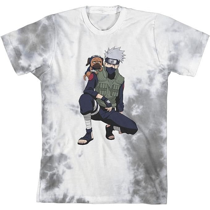 Small Naruto Shippuden Kakashi & Pakkun Gray Short Sleeve Boys Graphic T-Shirt