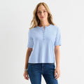 MSRP $38 Liz Claiborne Womens XXL Tall Brunnera Blue Regular Fit Henley Shirt