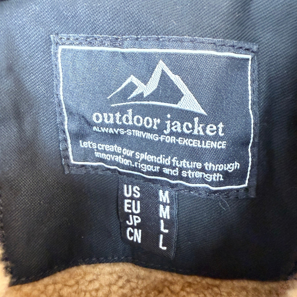 MAGNIVIT Men's M Black Cotton Cargo Jacket Winter Sherpa Fleece Lined Work Coa