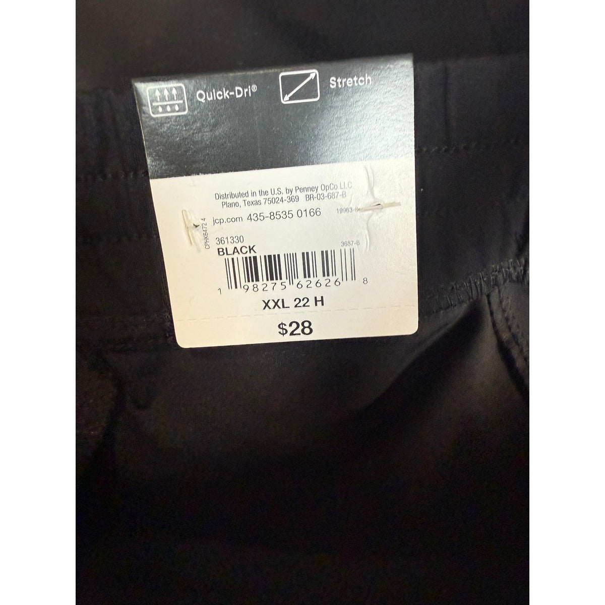 MSRP $28 Xersion Kids Boys XXL 22H Black Quick Dry Mid Rise Pull-On Pants Taper