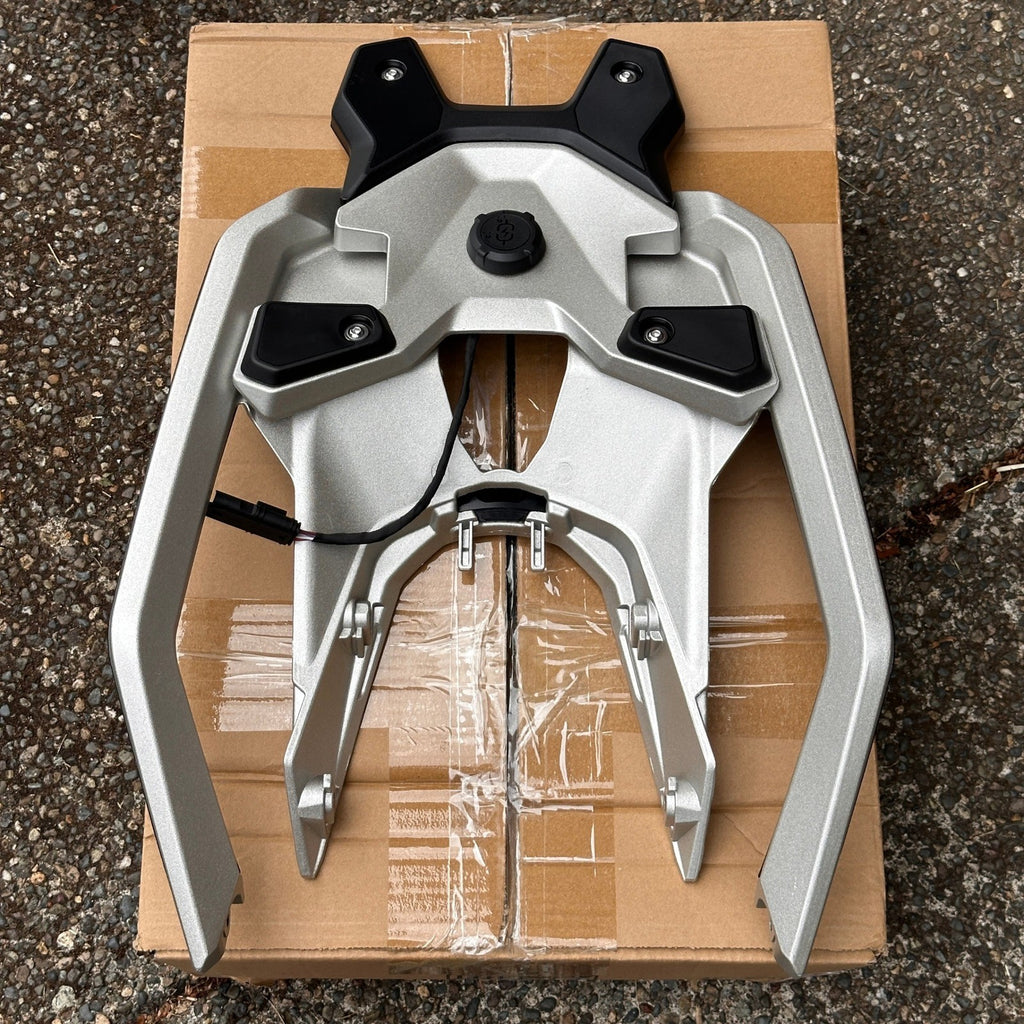 FWXEOZ Silver Motorcycle Rear Luggage Rack with USB Port for BMW R1300GS R 1300
