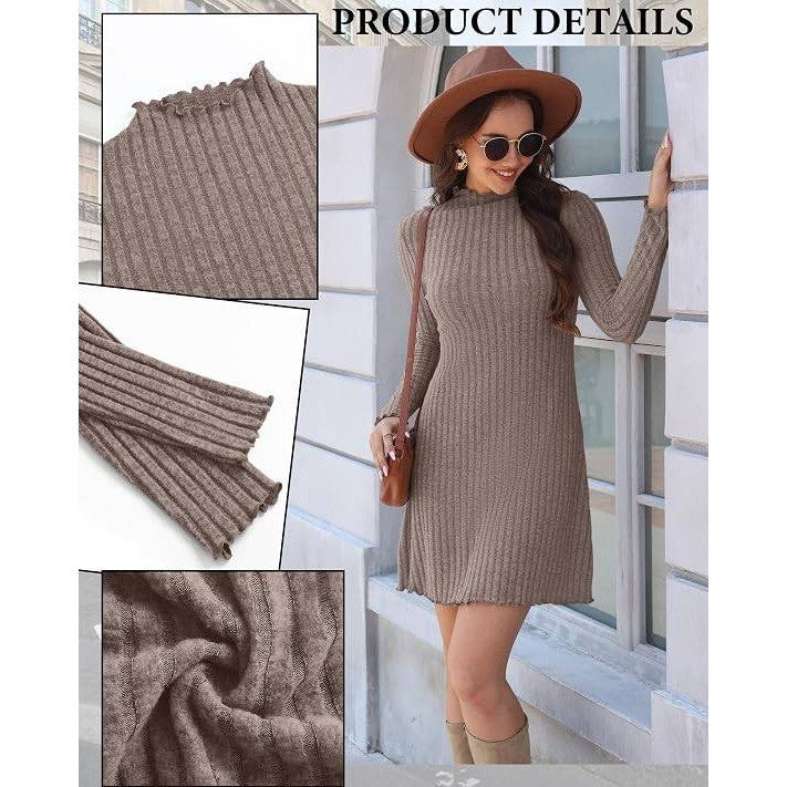 MSRP $52 Velvelhall 3 Pack Women's S Long Sleeve Sweater Dresses Ribbed Knit Le