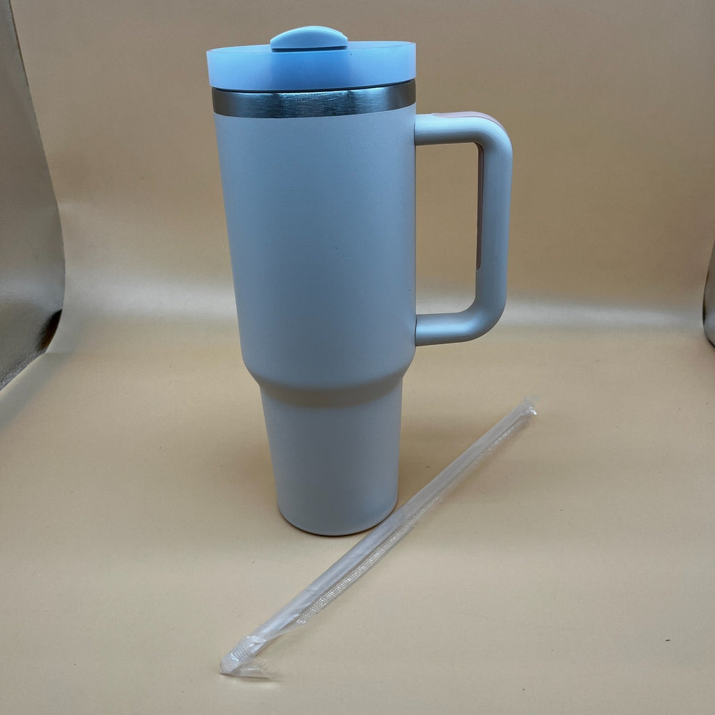 40oz Tumbler with Handle and Straw Stainless Steel Vacuum Insulated Travel Mug W
