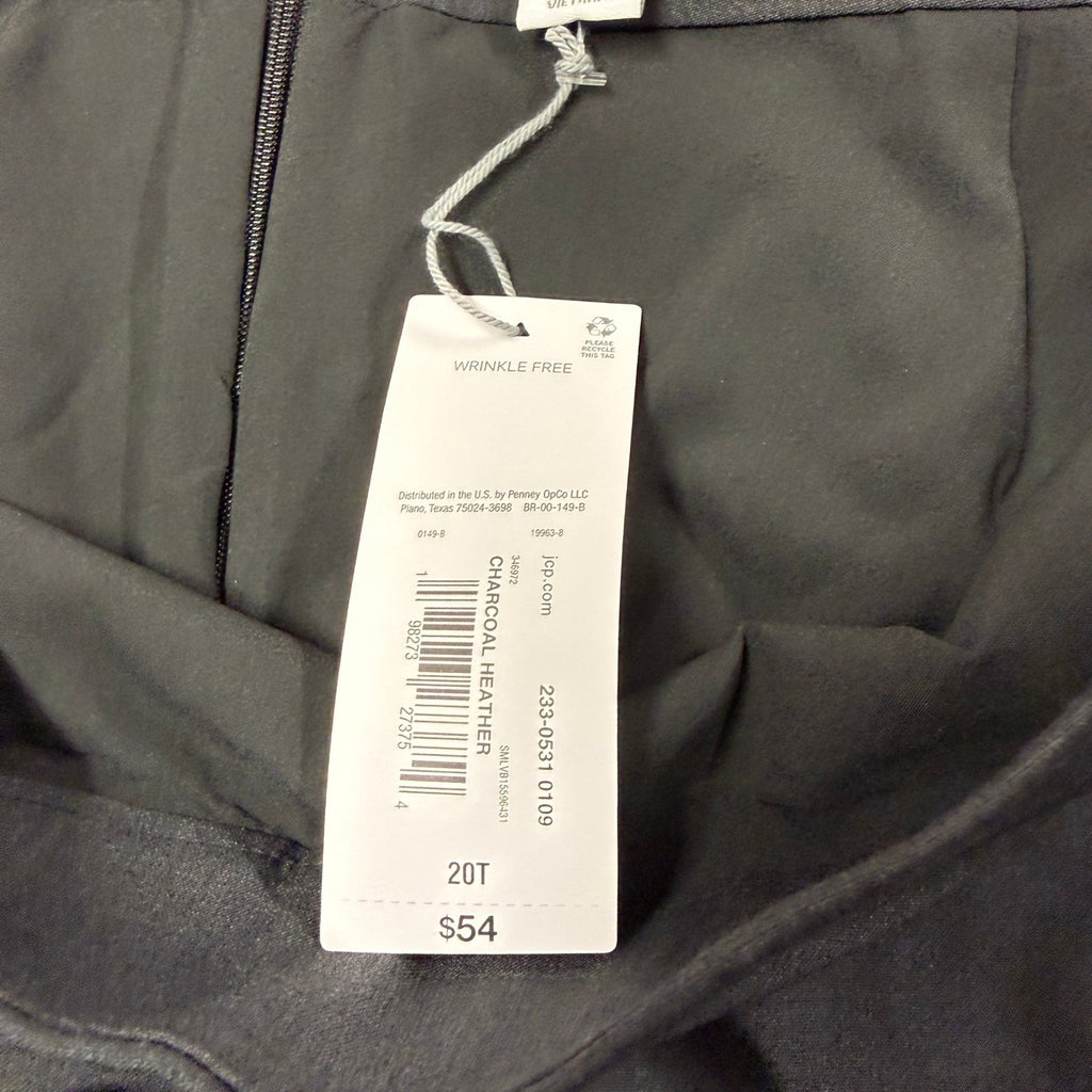 MSRP $54 Liz Claiborne Womens 20 Tall Charcoal Heather Midi Pencil Skirt Mid Ris
