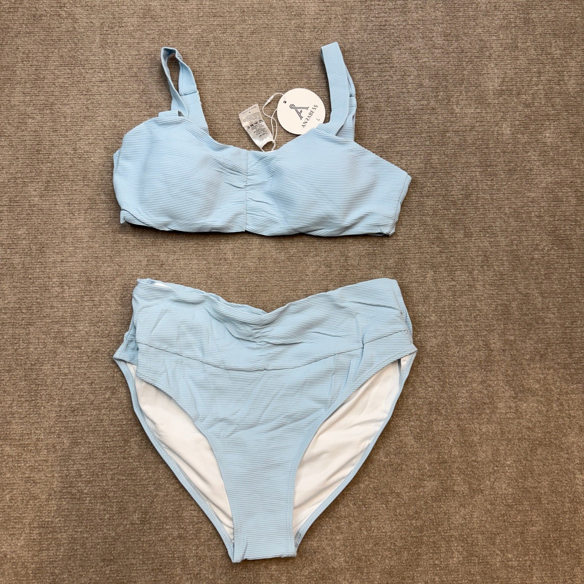 MSRP $39 ANRABESS Women's L Bathing Suit Tummy Control Bikini Set Beach Fro
