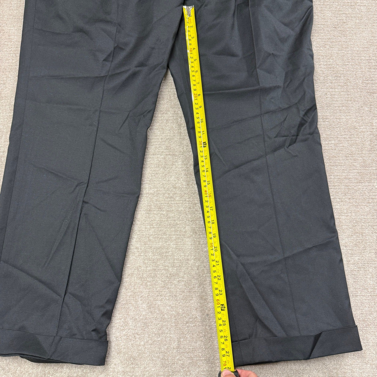 MSRP $110 Stafford Coolmax Mens 44x30 Black Suit Pants Classic Fit Pleated Front