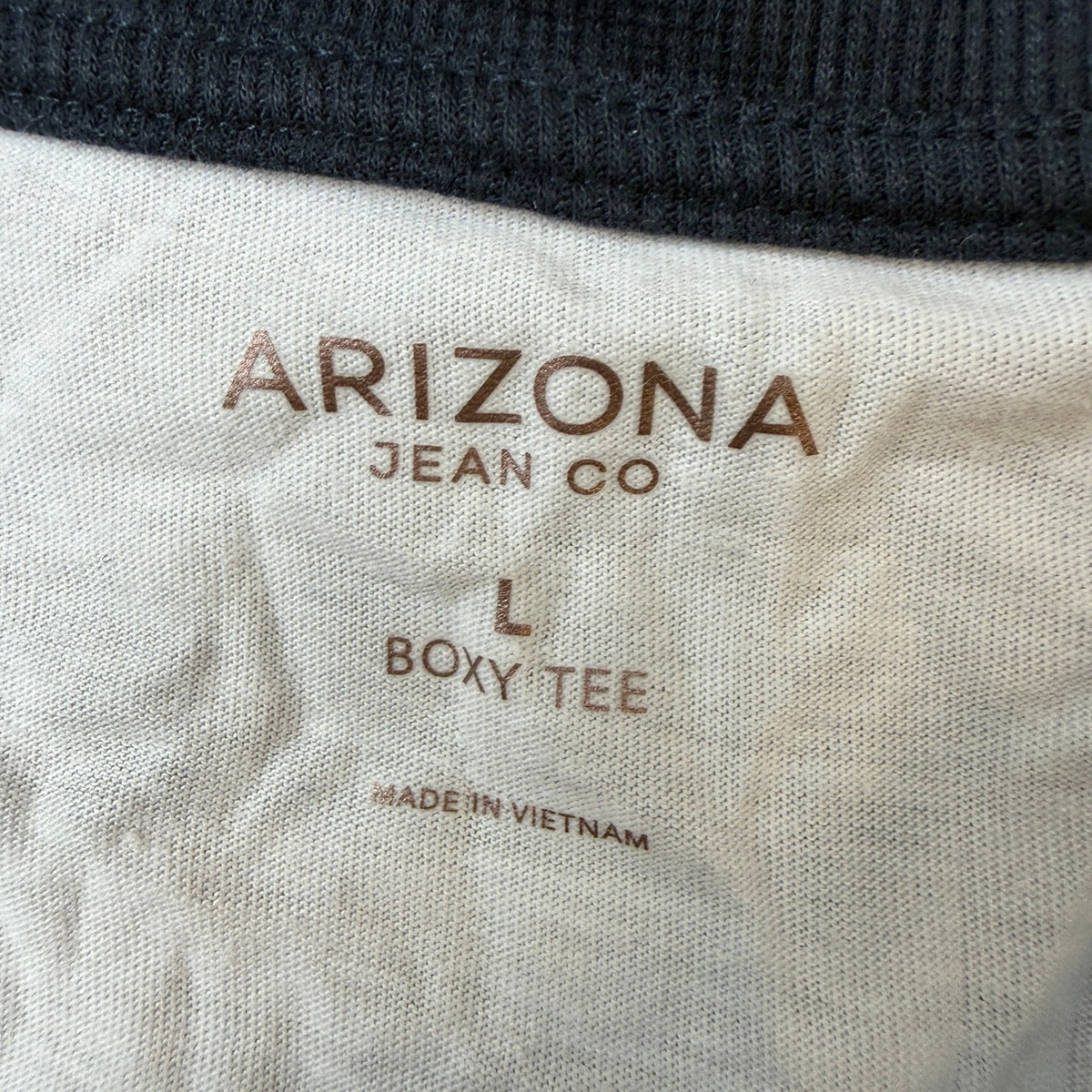 Arizona Jean Co Womens L White Graphic Cropped Boxy Tee Shirt Always Number One