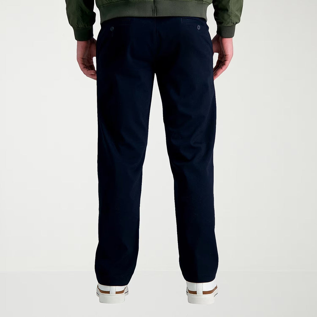 MSRP $80 Haggar HC80059 Life Khaki Men's 32x32 Dark Navy Slim Fit Chino Pants
