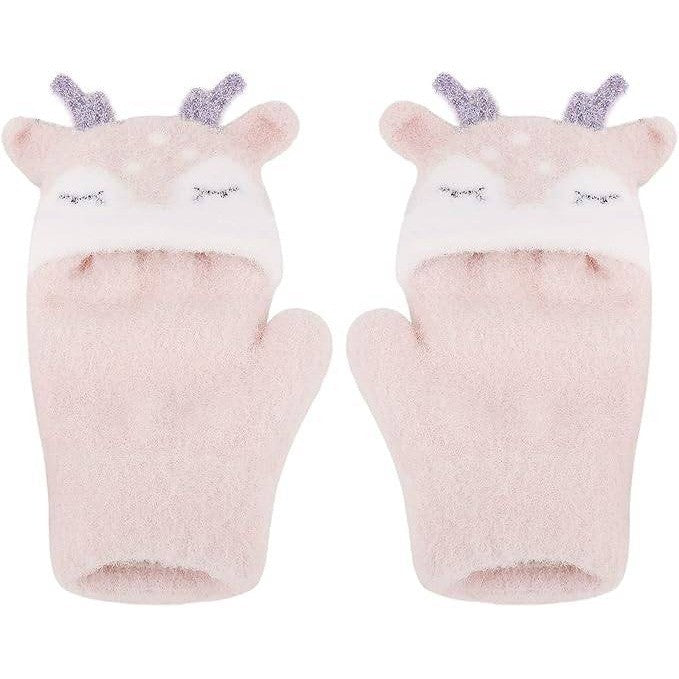 PURFUN Toddler Kids 1-3Y Short Knitted Gloves Winter Thick Fleece Lining Mittens