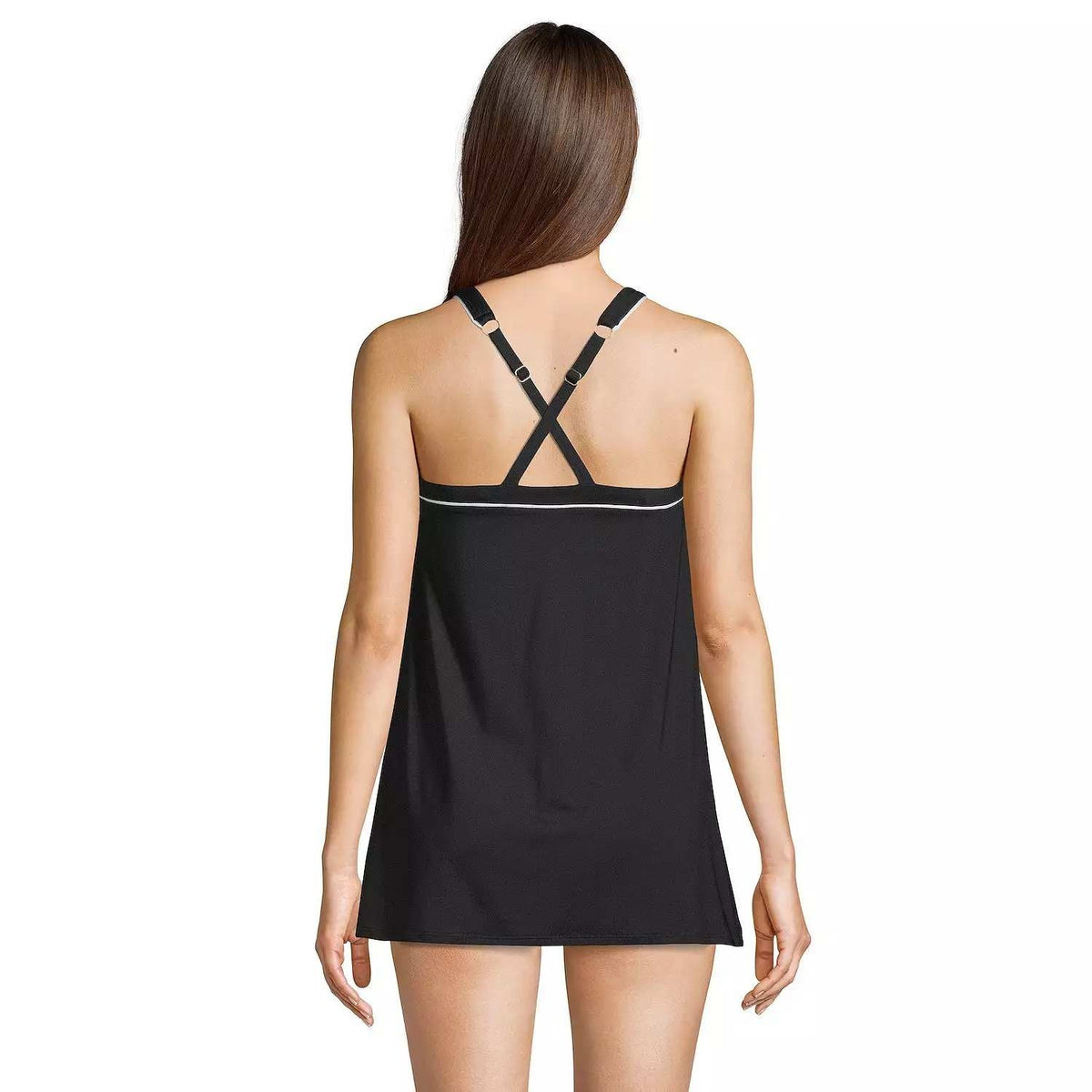 Lands' End Women's 8DD Chlorine-Resistant High-Neck One-Piece Swim Dress