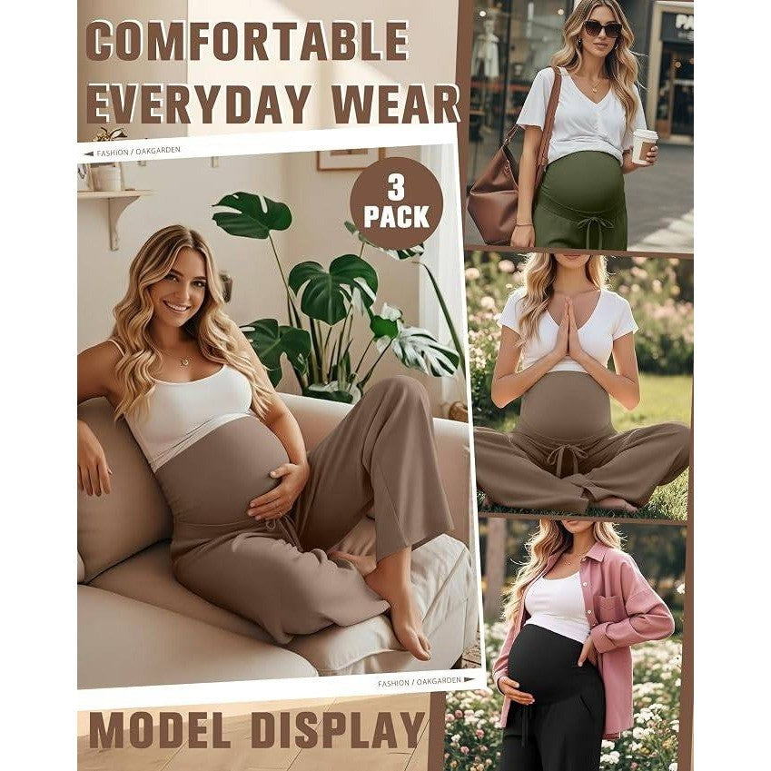 MSRP $61 Oakgarden 3 Pack Women's XXL Maternity Sweatpants Over The Belly