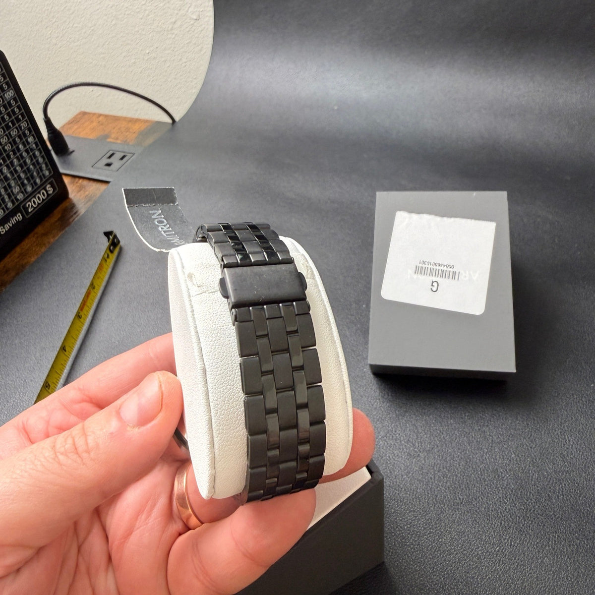 MSRP $120 Armitron 20/5570TI Men Diamond Accent Black Bracelet Watch New Batter