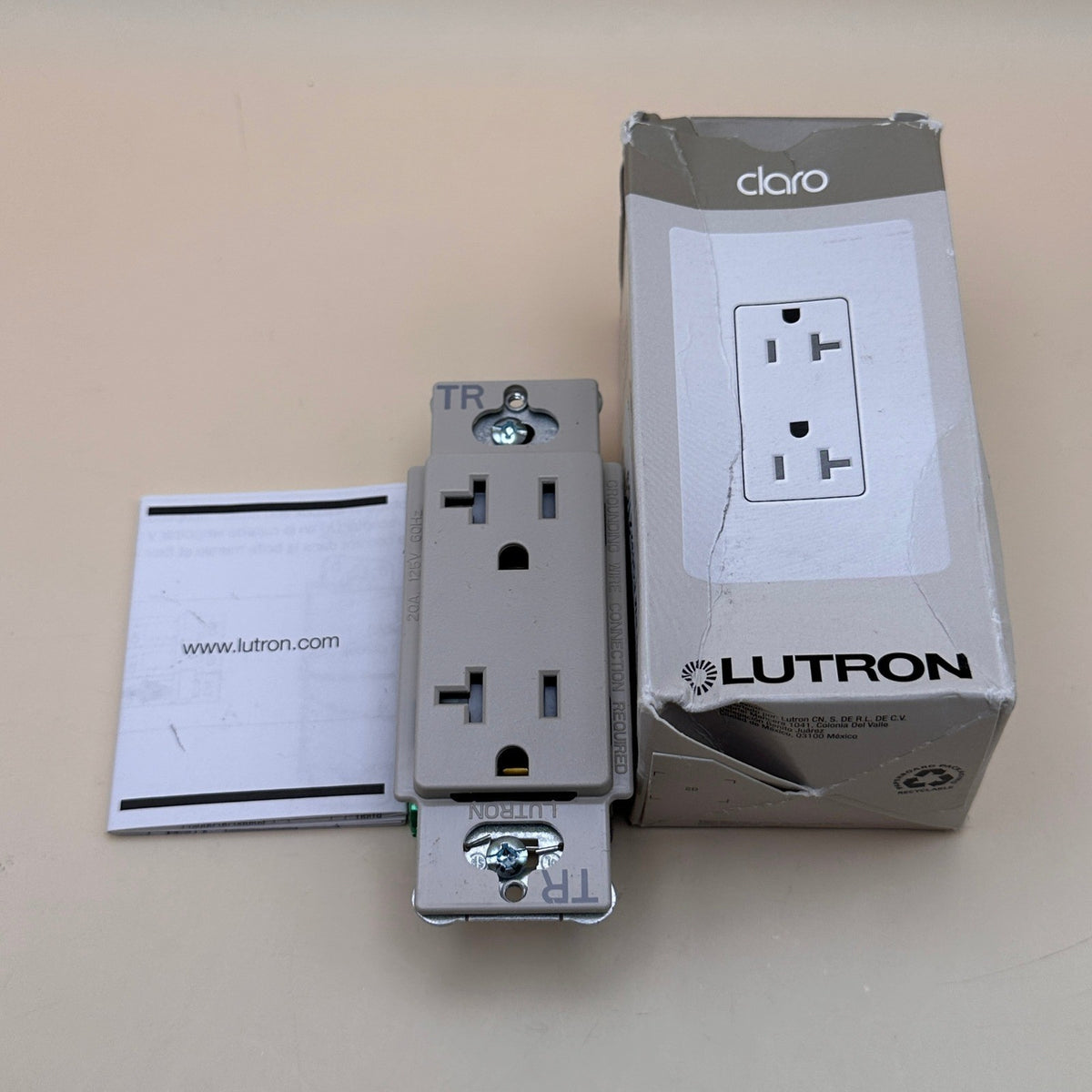 Lutron SCRS-20-TR-TP Satin Colors 20-Amp Duplex Tamper Resistant Receptac