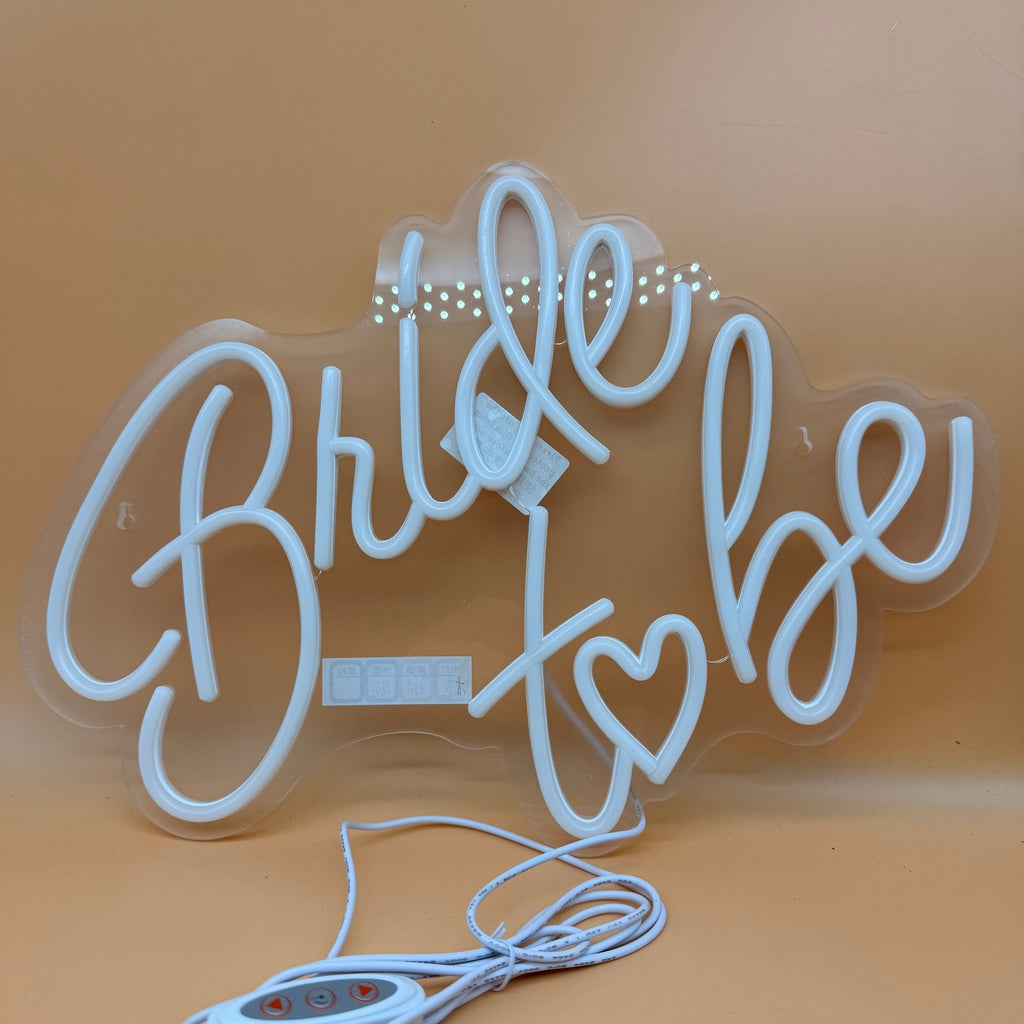 Bride To Be Neon Sign White LED Neon Light Sign USB Wedding Light Signs
