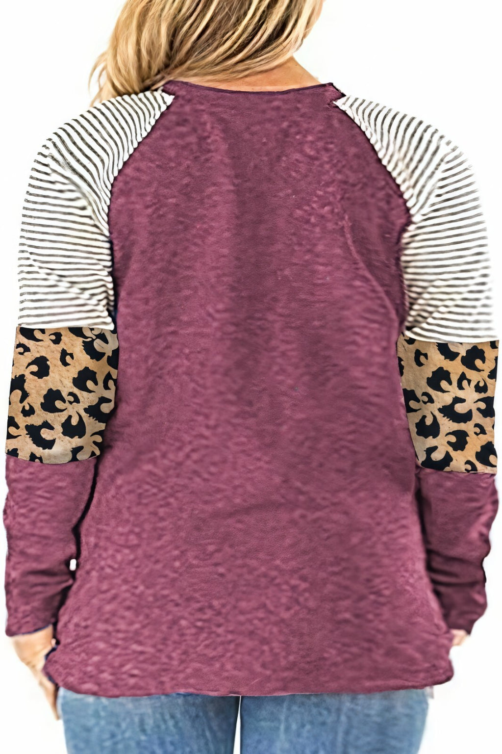 ROSRISS Womens Plus Size 16W Tops Long Sleeve Leopard Print Striped Color Block