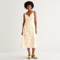 by&by Womens Juniors S Light Yellow Floral Sleeveless Midi Slip Dress