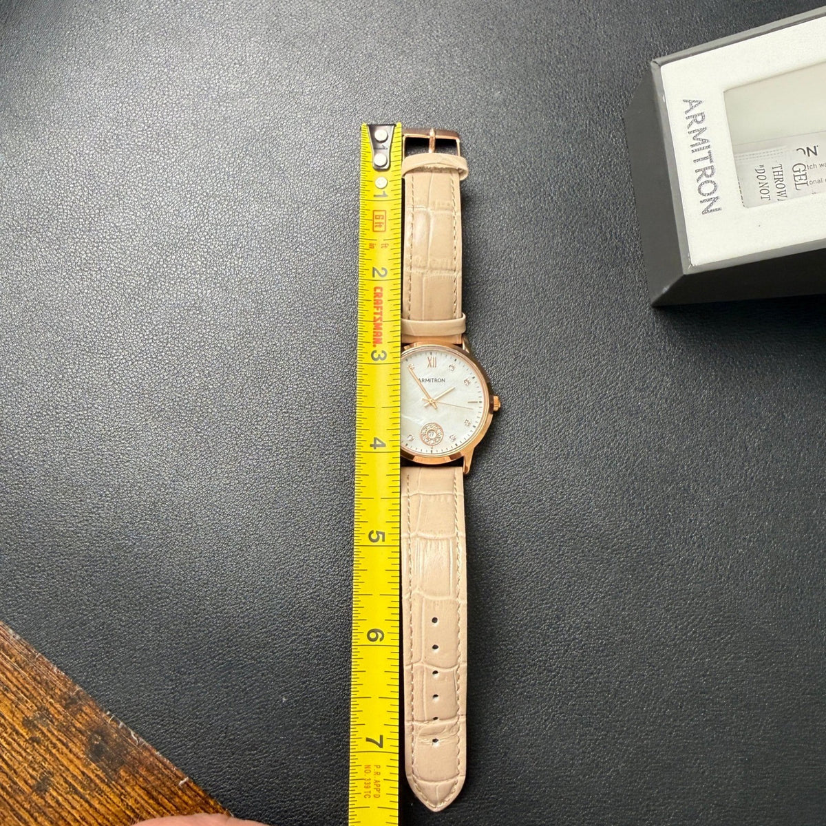 Armitron 75/5834RG Women's Rose Gold Tone Crystal Leather Strap Watch New Batte