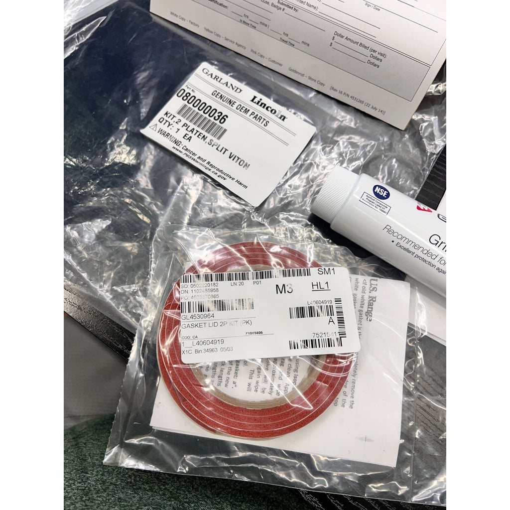 Set of Garland 080000036 Kit 2 Platen Split Viton, 4530964 Gasket Lid 2P Kit, 45