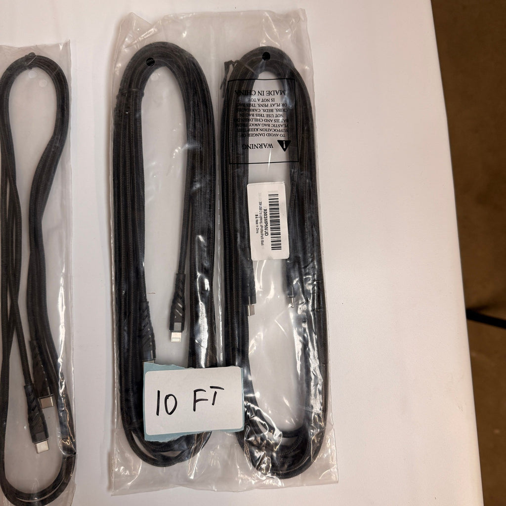 Lot of 5 Mixed USB C to Lightning 20W, USB C to C 60W Charging Cables 6ft 10ft