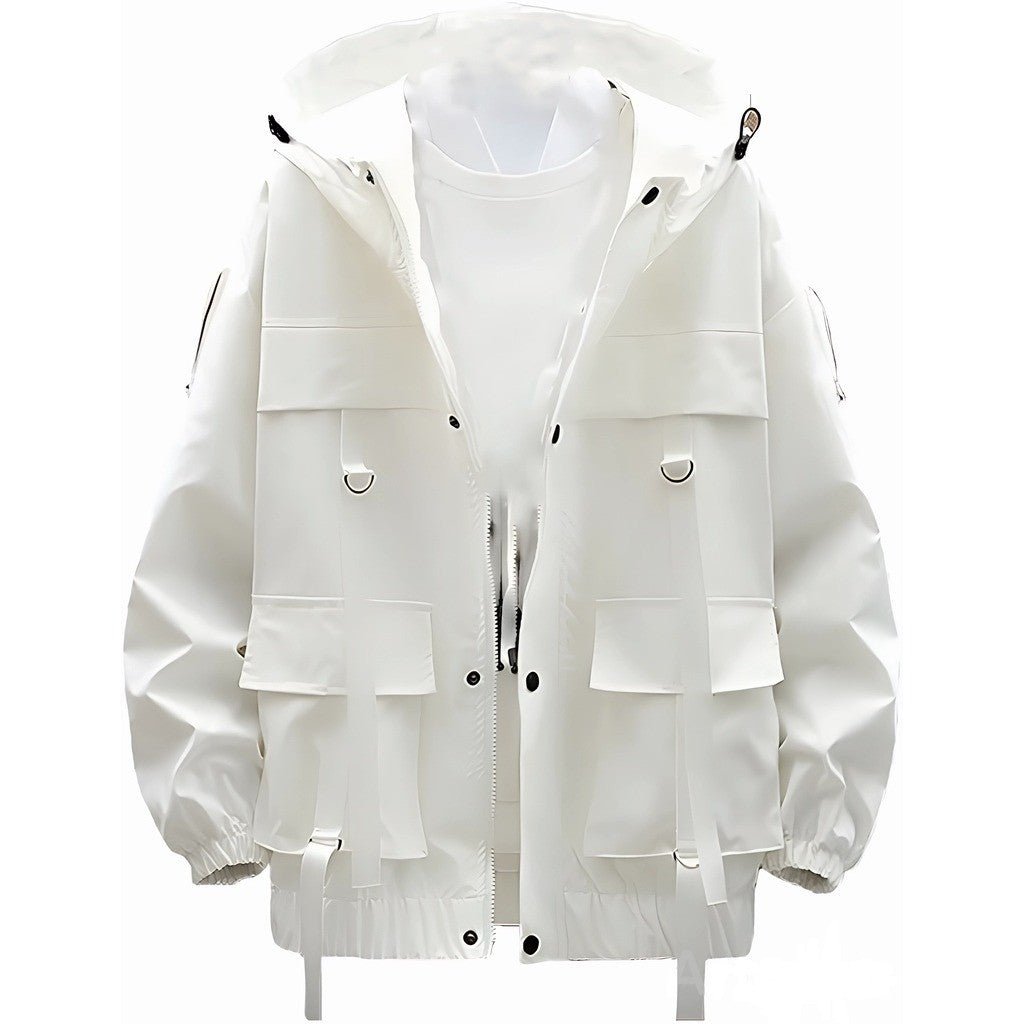 MSRP $39 Nutriangee Men's XL White Streetwear Windbreaker Jacket Lightweight