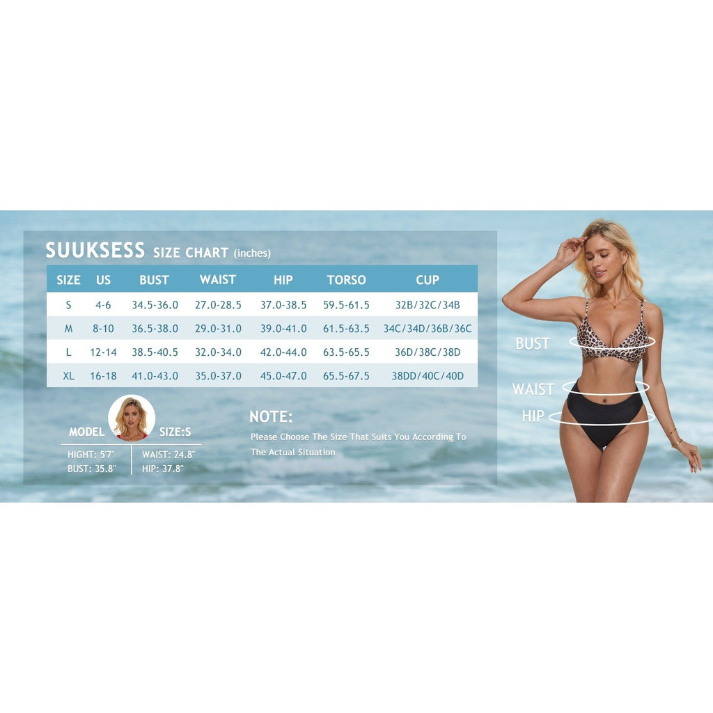 MSRP $40 SUUKSESS Women's M Dark Brown High Waisted High Cut Bikini Set Sexy T