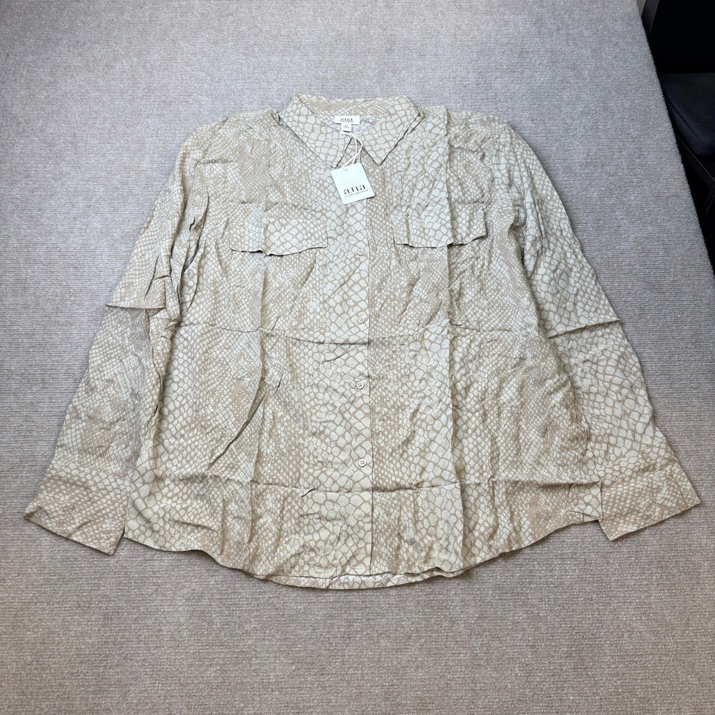 MSRP $48 A.N.A Womens XL Tall Snake Charmer Button Up Shirt Long Sleeve