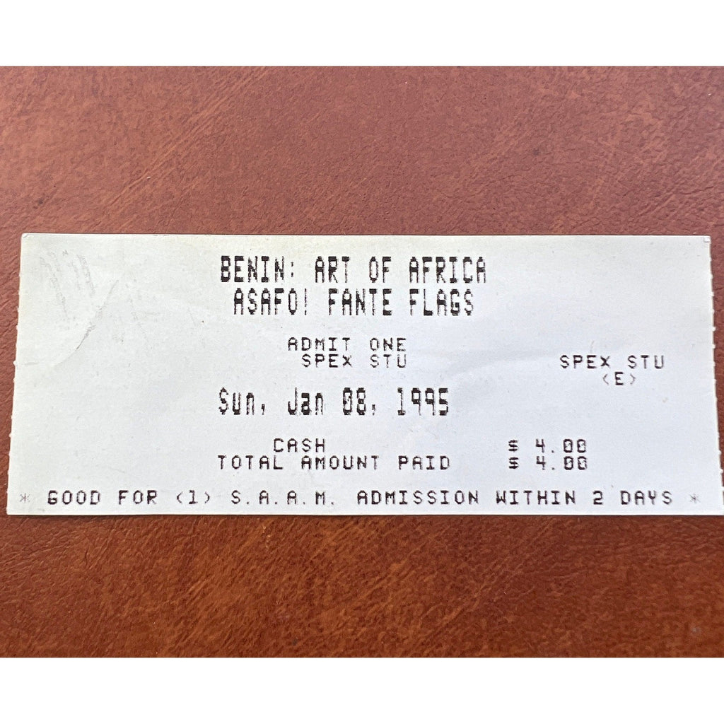 Benin: Art of Africa, Asafo! Fante Flags Jan 8 1995 Ticket Stub