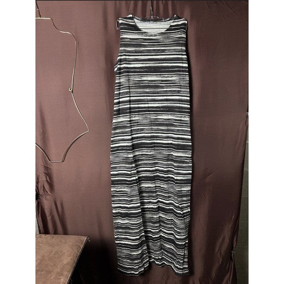 Lands' End Women's S LONG Sleeveless Swim Cover-up Cotton Jersey Maxi Dress Bl