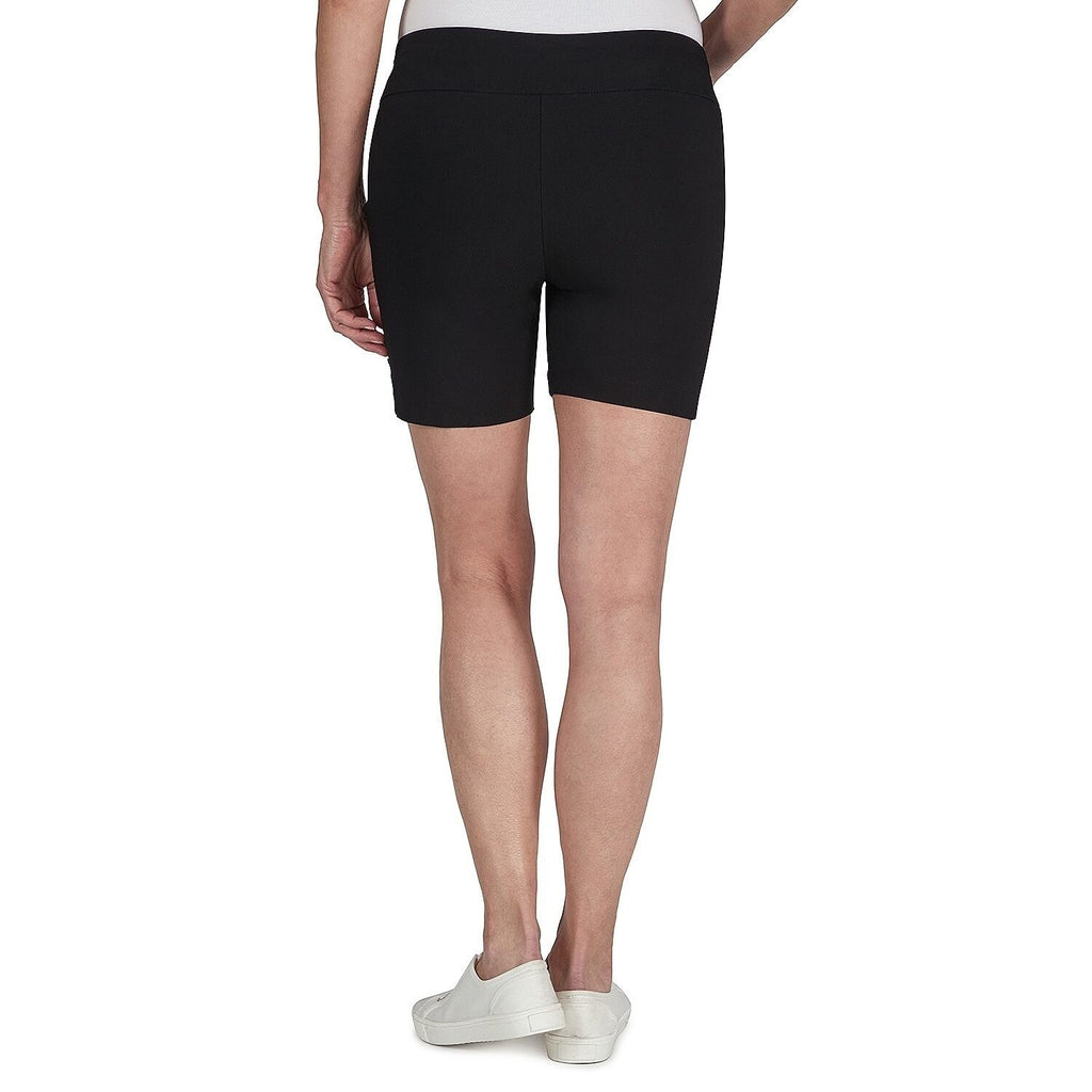 MSRP $40 Hearts Of Palm Womens 18 Black Mid Rise Pull-On Shorts