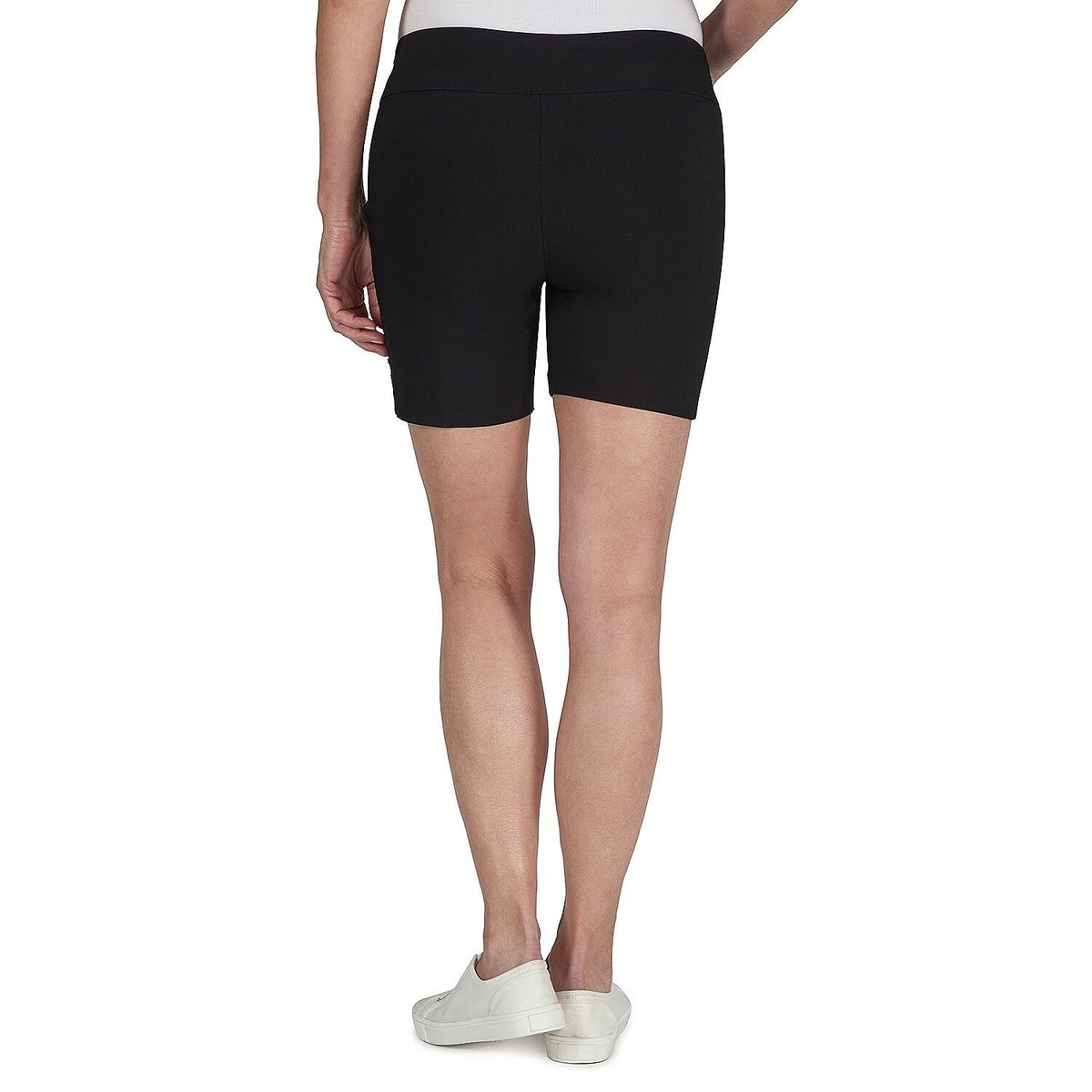 MSRP $40 Hearts Of Palm Womens 18 Black Mid Rise Pull-On Shorts