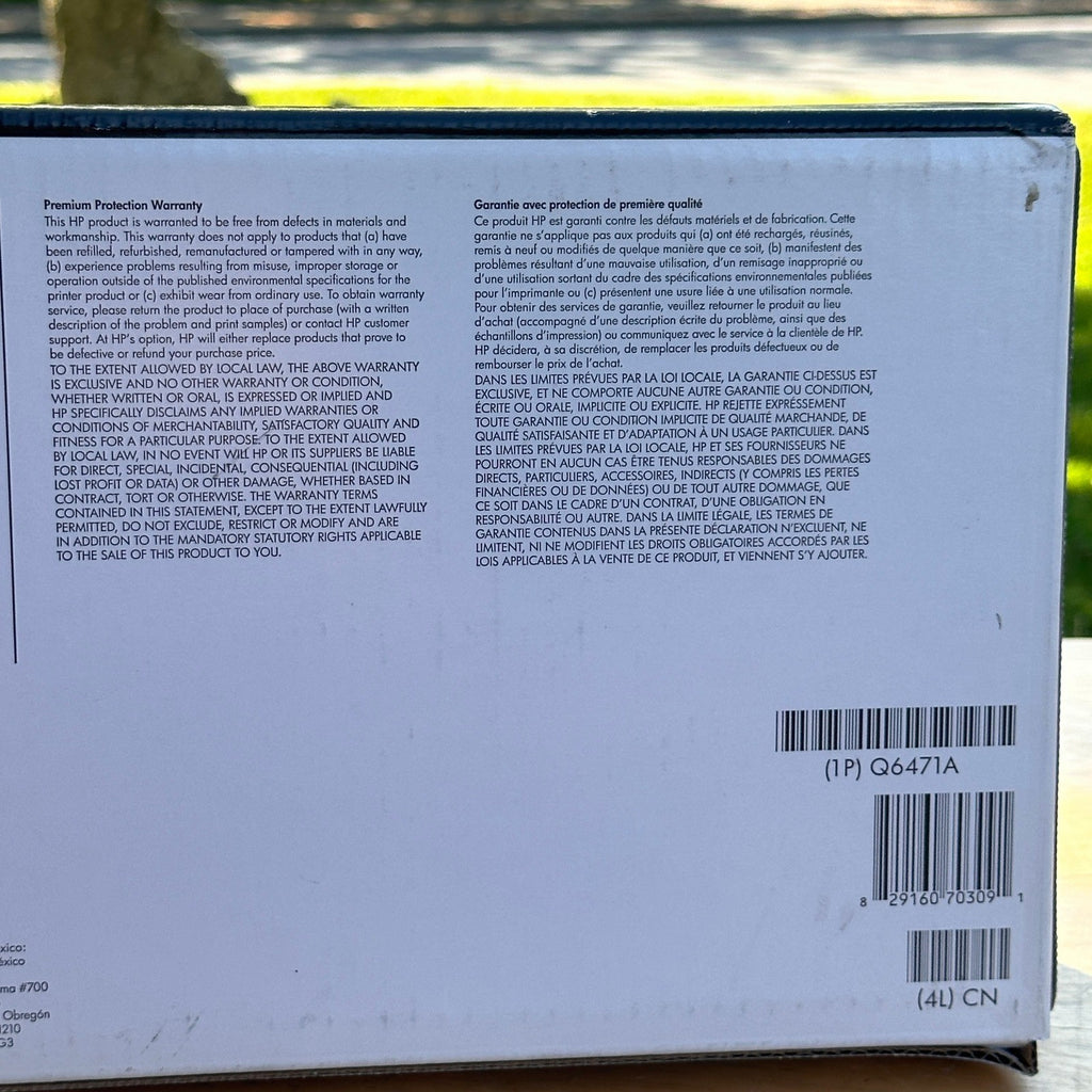 Genuine HP 502A Cyan Q6471A Print Cartridge for LaserJet 3600 Sealed