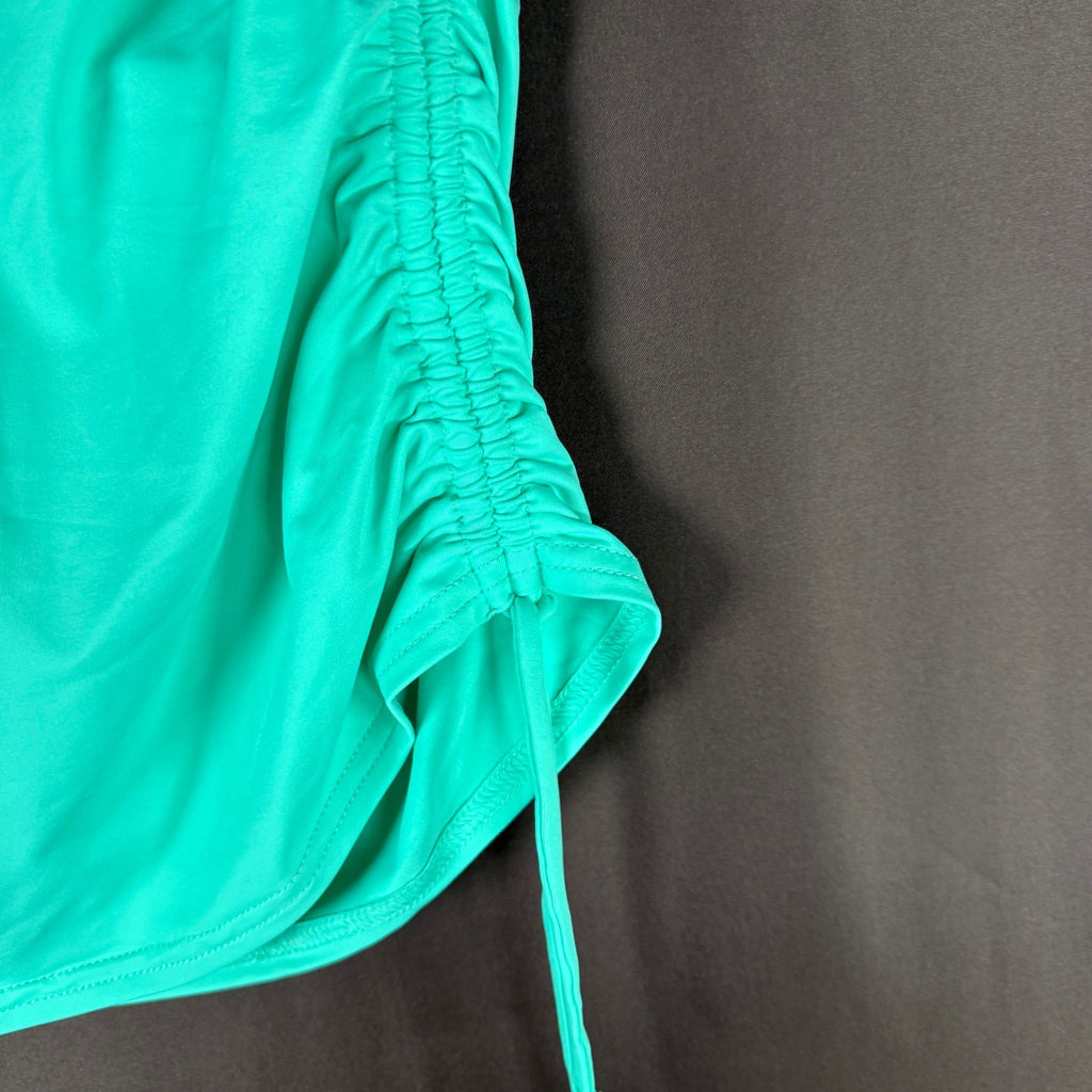 Lands' End Women's 2 Tummy Control UPF 50 Ruched-Side Swim Skirt Island Aqua