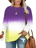 DOLNINE Women's Plus-Size 14W-28W Sweatshirts Casual Tops Side Slit Pullovers Sh