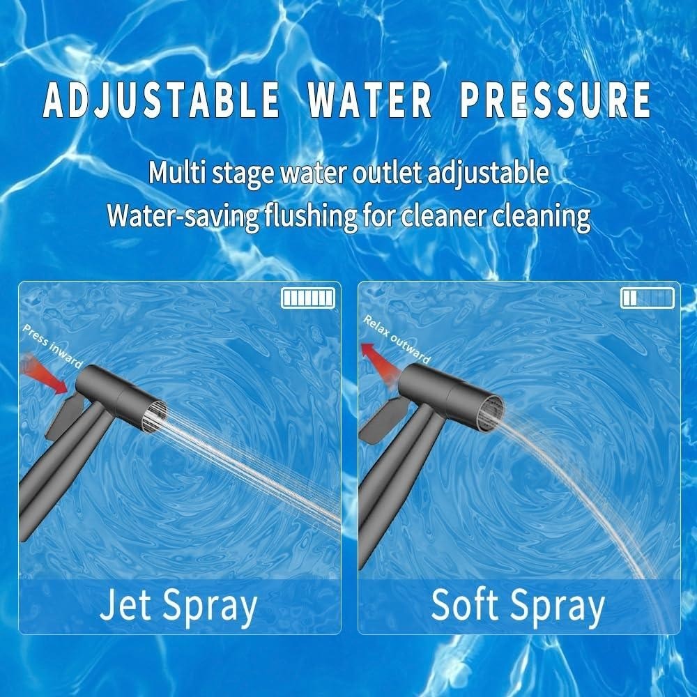 Handheld Bidet Sprayer Kit for Toilet, Stainless Steel Muslim Shattaf, T-Valve
