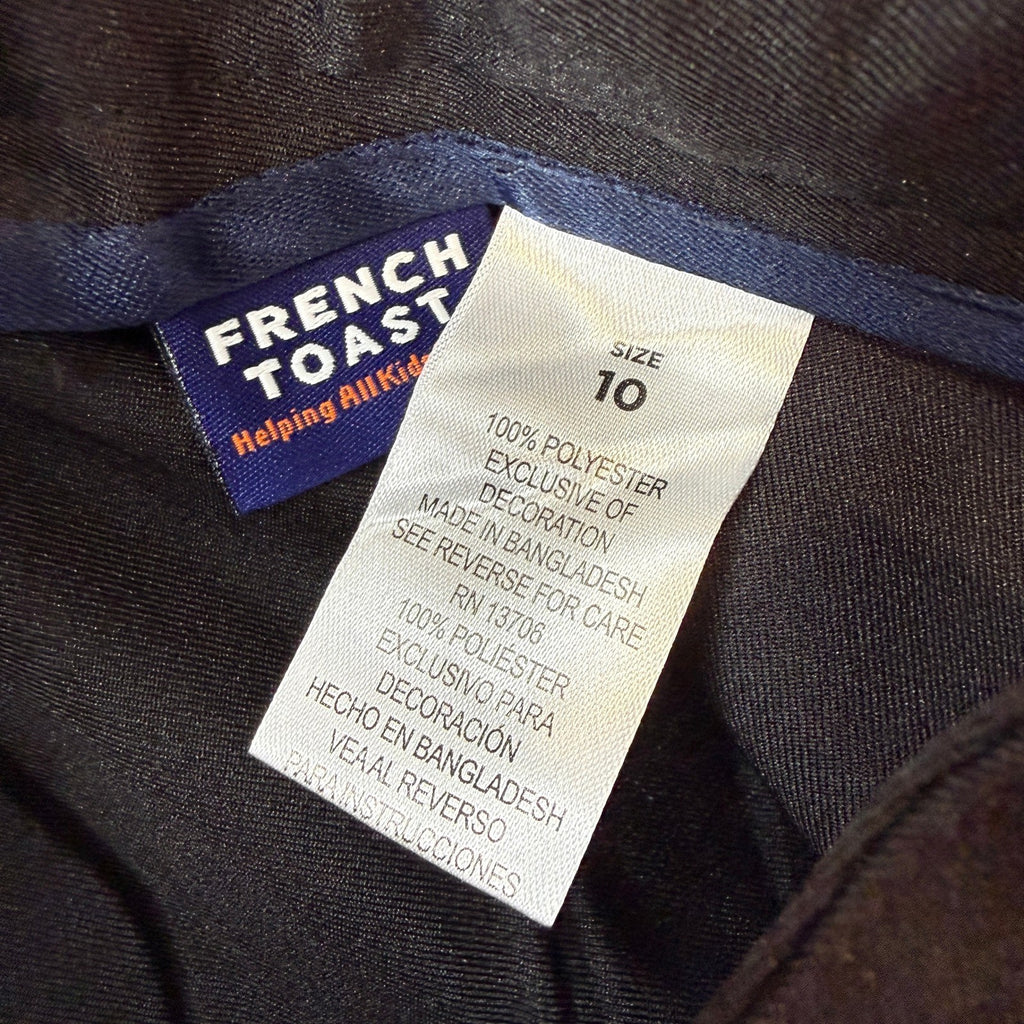 NWT French Toast Girls 10 Black Front Pleated Tab Skirt School Uniform SV9011F
