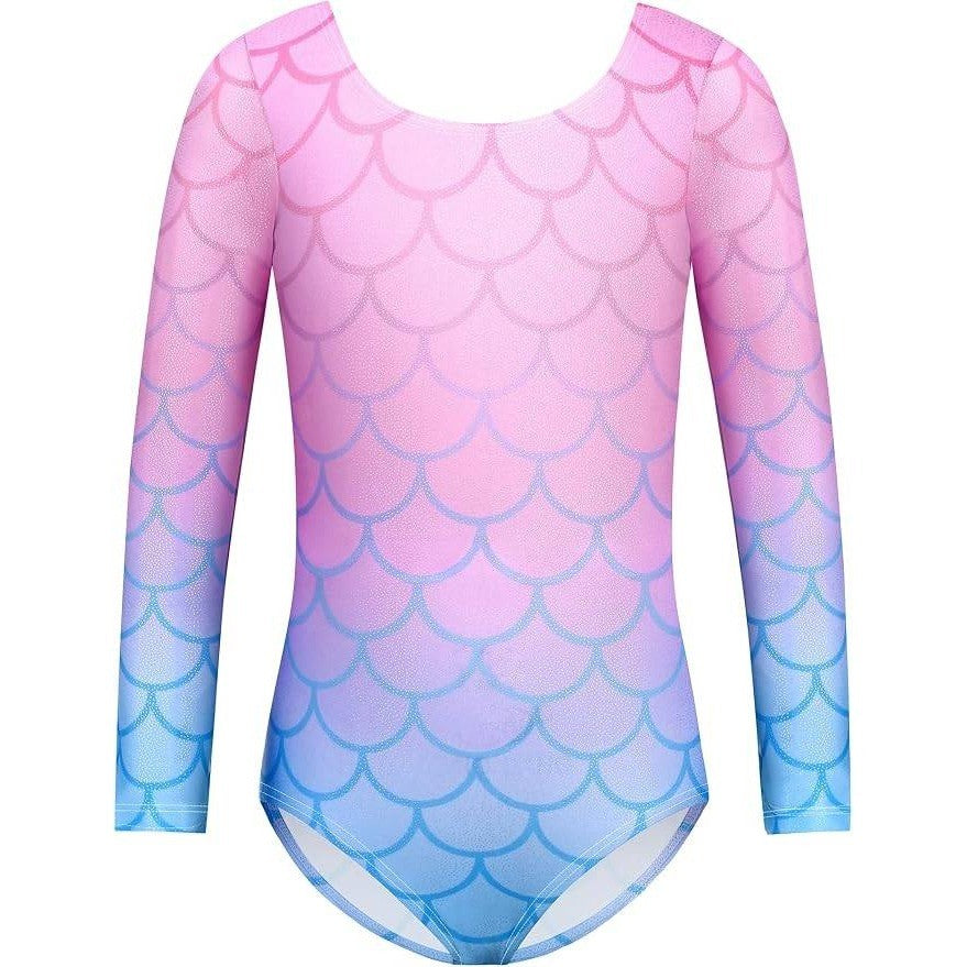 Zaclotre Girl's 6-7Y Long Sleeve Team Basic Gymnastic Leotard Crisscross Back S