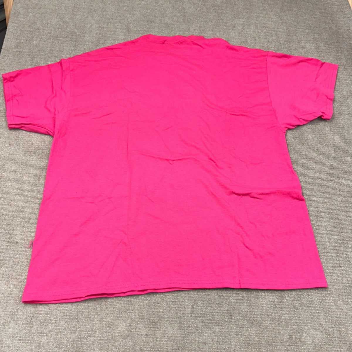 Gildan Womens Juniors 2XL Magenta Hoppy Easter Cute Dog Print T-Shirt Short Slee