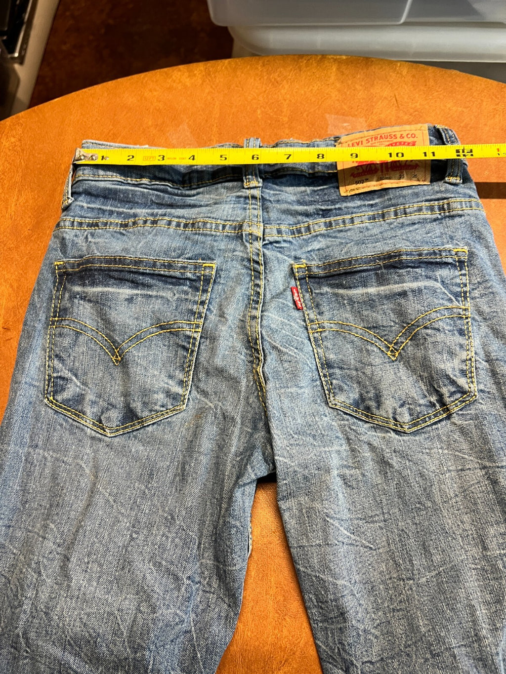 Levi's 502 Men's Regular Taper Denim Stretch Jeans Size 10 Blue 25x26 #226/6