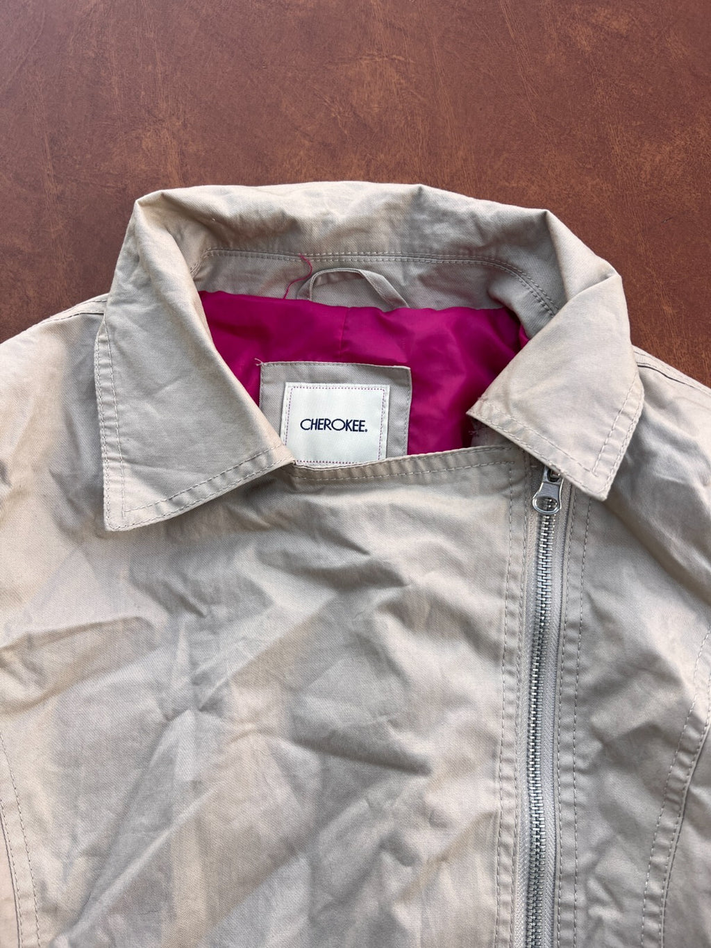 Cherokee Zip-front Womens Jacket White Size XL #214