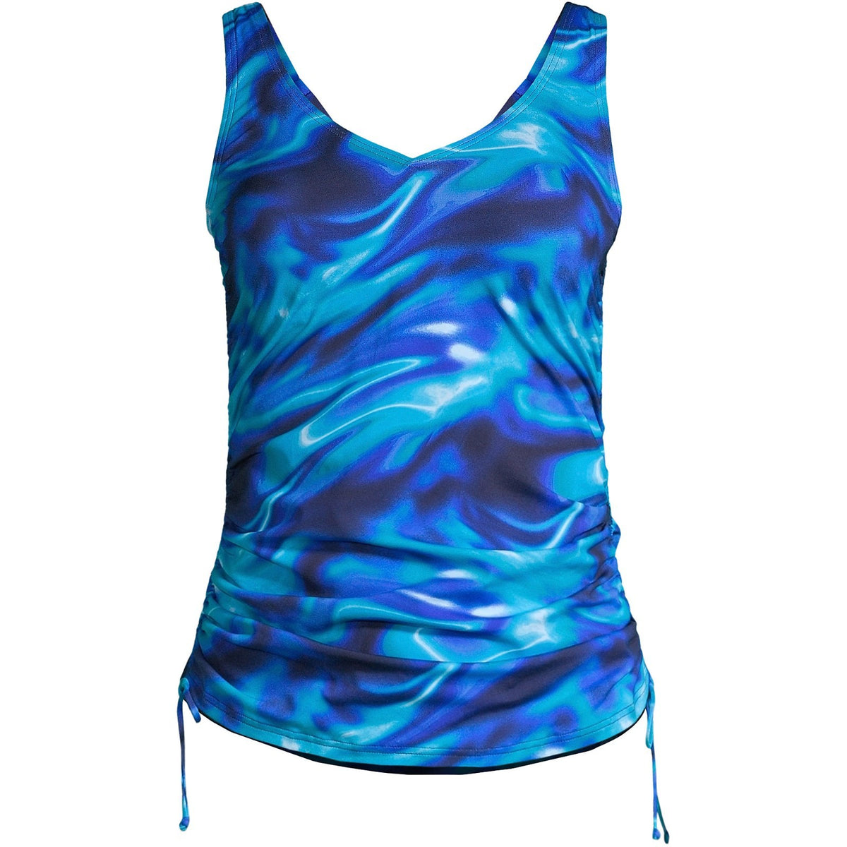 Lands' End Women's 4R, 2-4L Adjustable Underwire Tankini Swimsuit Top Chlorine