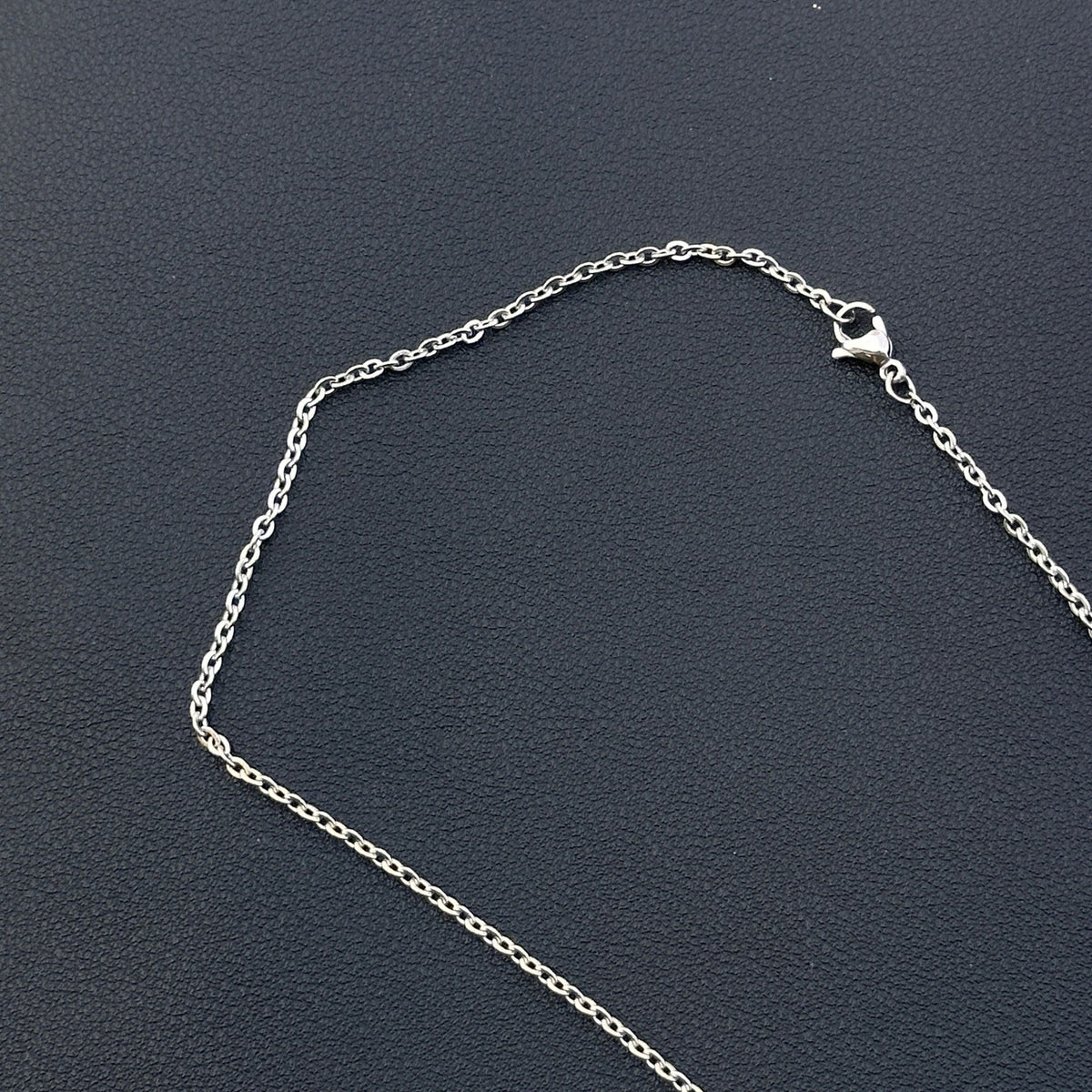 Blue Stone Stainless Steel Silver Tone Necklace Geometric Pendant Men's Jewelry