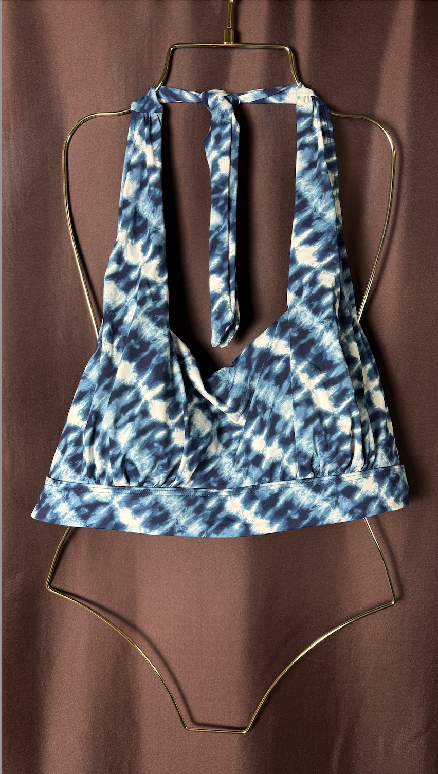 Lands' End Women's L, L/L Chlorine Resistant Square Neck Halter Bikini Top   Ple