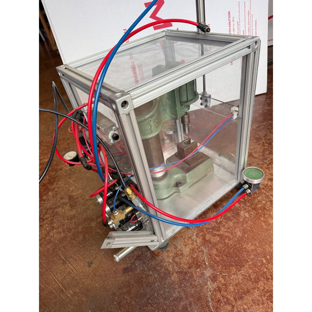 GT Development Pneumatic Benchtop Press Bimba Cylinder Clippard Safety Enclosure