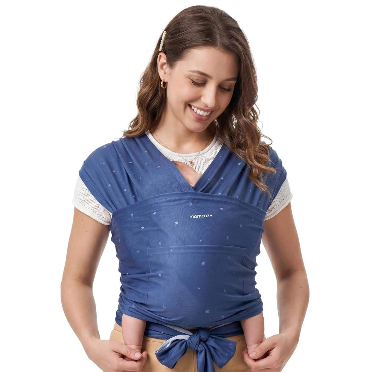 Momcozy Baby Wrap Carrier Starry Sky Easy-On 2-Piece Newborn to Toddler 8-35 lbs