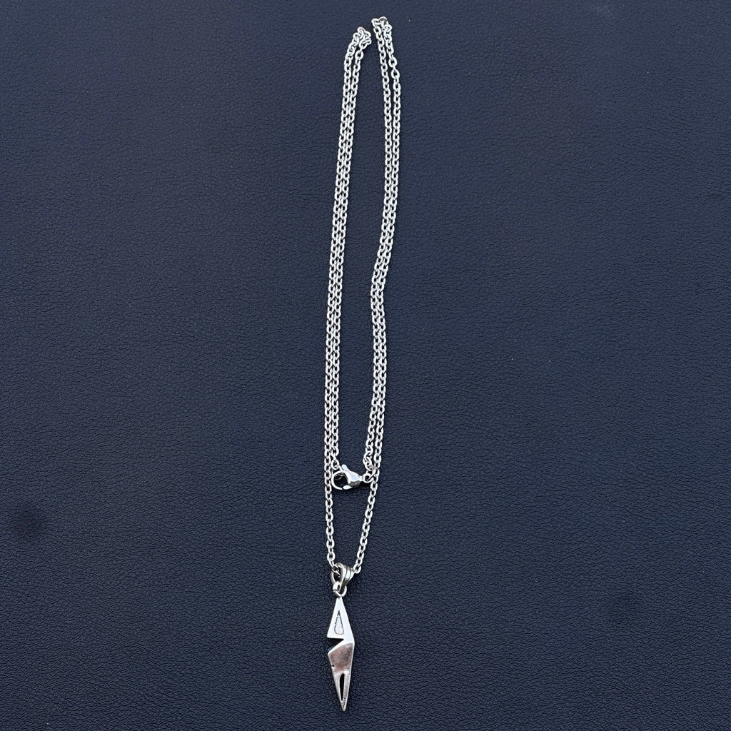 Blue Stone Stainless Steel Silver Tone Necklace Geometric Pendant Men's Jewelry