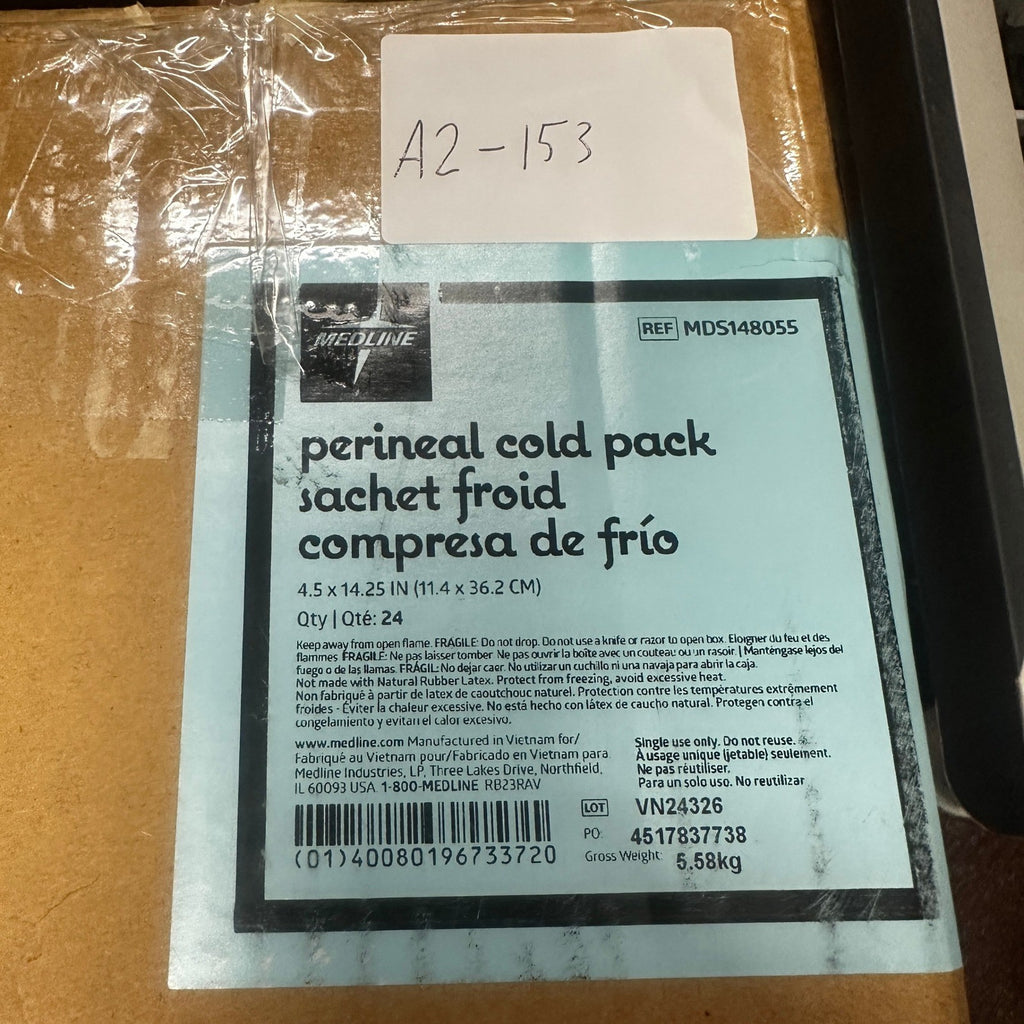 Pack of 24 Medline Deluxe MDS148055, 4.5" x 14.25" Perineal Cold Packs with Adh