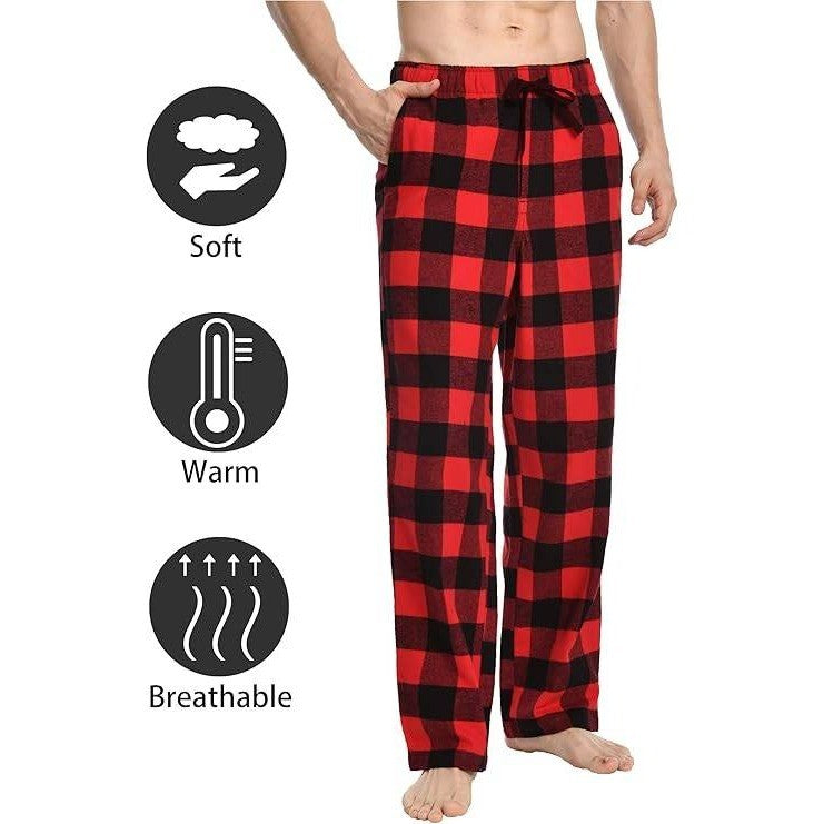 MSRP $25 Nutria Mens XL Flannel Pajama Pants Red Buffalo Plaid Cotton Soft B