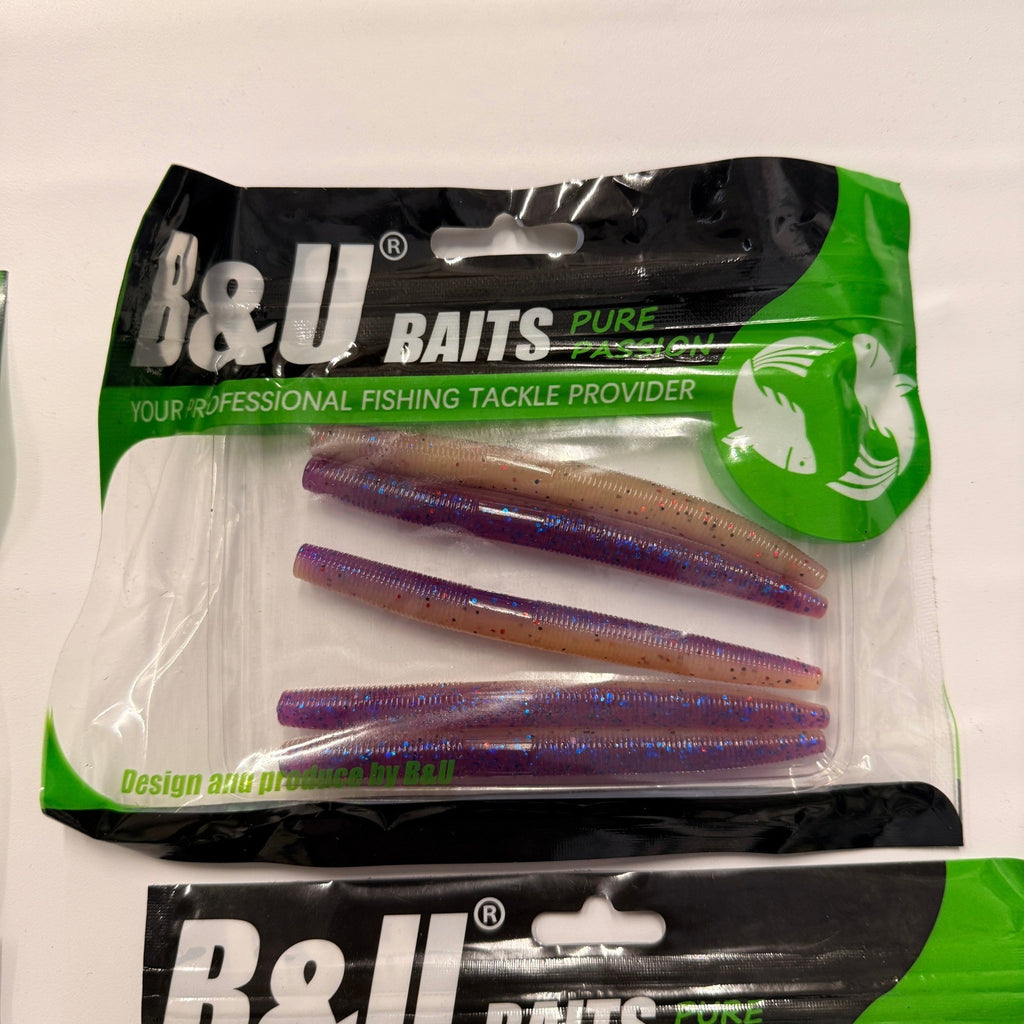 Set of 5 (5 pcs Each) B&U Baits Floating Senko Worms Bass Fishing Lure Soft Plas