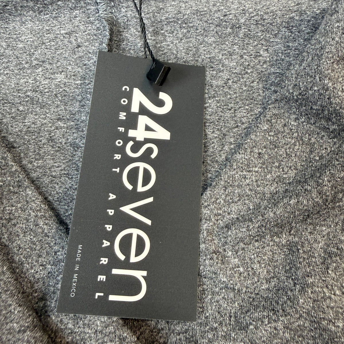 NWT 24Seven Comfort Apparel Womens L Gray Draped In Style V Neck Dress