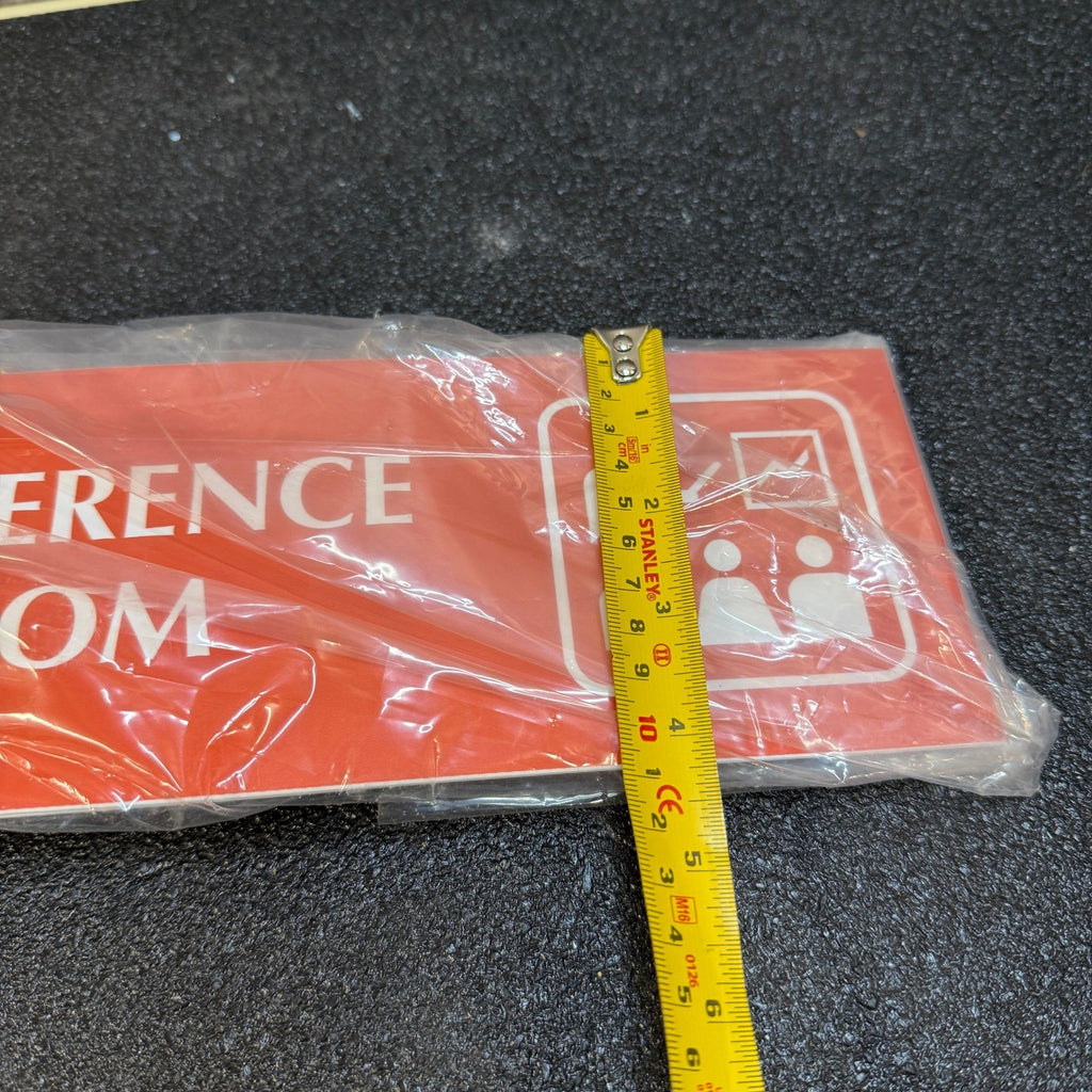 Conference Room Wall Mount Projecting Corridor Sign 4x12" Red & White w/ Bracket